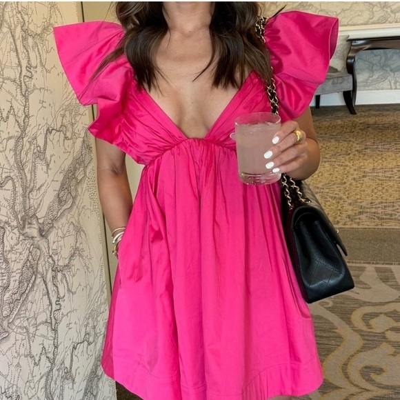 For Love And Lemons Clementine Pink Ruffle Dress 🩷 XS - Picture 7 of 15